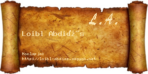 Loibl Abdiás névjegykártya
